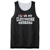 I Love My Electrician Husband Profession Mesh Reversible Basketball Jersey Tank