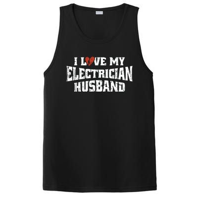 I Love My Electrician Husband Profession PosiCharge Competitor Tank