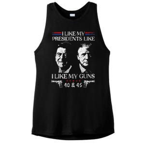 I Like My Presidents Like I Like My Guns 40 45 Ladies PosiCharge Tri-Blend Wicking Tank