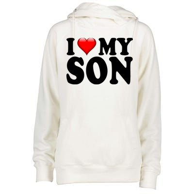 I Love My Son Womens Funnel Neck Pullover Hood