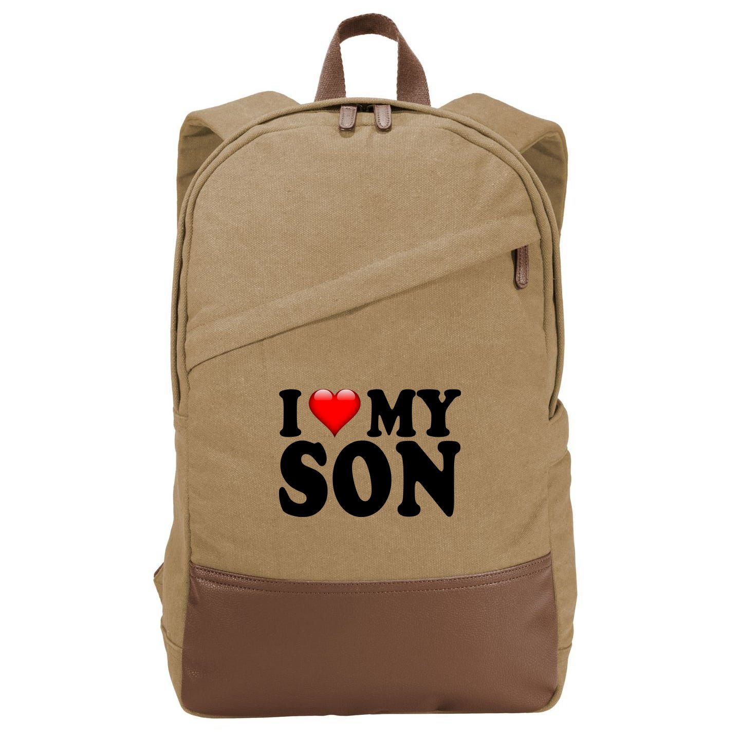 I Love My Son Cotton Canvas Backpack