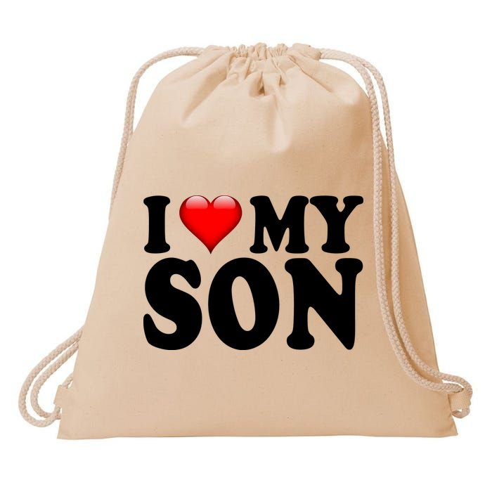 I Love My Son Drawstring Bag