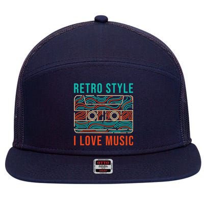 I Love Music 7 Panel Mesh Trucker Snapback Hat