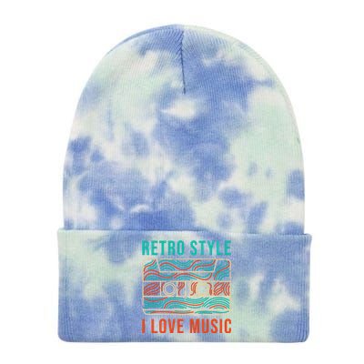 I Love Music Tie Dye 12in Knit Beanie