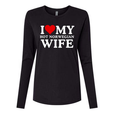 I Love My Hot Norwegian Wife I Love My Hot Wife I Heart My Hot Norwegian Wife Womens Cotton Relaxed Long Sleeve T-Shirt