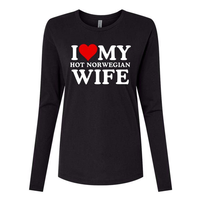 I Love My Hot Norwegian Wife I Love My Hot Wife I Heart My Hot Norwegian Wife Womens Cotton Relaxed Long Sleeve T-Shirt