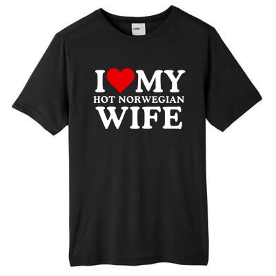 I Love My Hot Norwegian Wife I Love My Hot Wife I Heart My Hot Norwegian Wife Tall Fusion ChromaSoft Performance T-Shirt