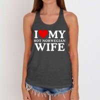 I Love My Hot Norwegian Wife I Love My Hot Wife I Heart My Hot Norwegian Wife Women's Knotted Racerback Tank