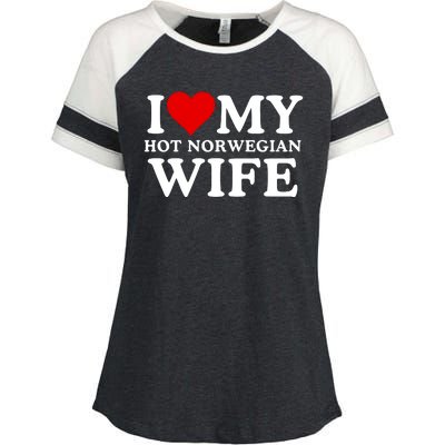 I Love My Hot Norwegian Wife I Love My Hot Wife I Heart My Hot Norwegian Wife Enza Ladies Jersey Colorblock Tee