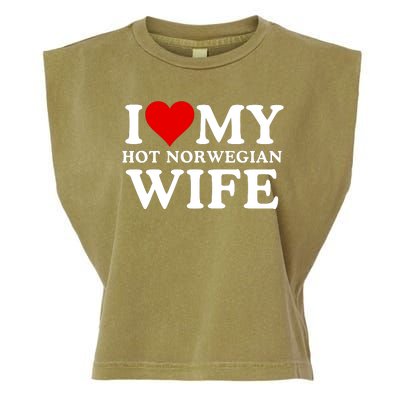 I Love My Hot Norwegian Wife I Love My Hot Wife I Heart My Hot Norwegian Wife Garment-Dyed Women's Muscle Tee