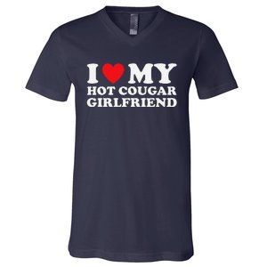 I Love My Older Friend My Hot Cougar Gf V-Neck T-Shirt