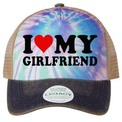 I Love My Girlfriend I Heart My Girlfriend I Love My GF Legacy Tie Dye Trucker Hat
