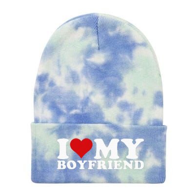 I Love My Boyfriend Bf I Heart My Boyfriend BF Tie Dye 12in Knit Beanie