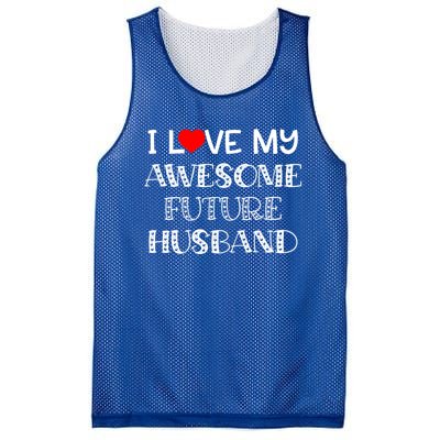 I Love My Awesome Future Husband Gift Bride Heart Fiance Mesh Reversible Basketball Jersey Tank