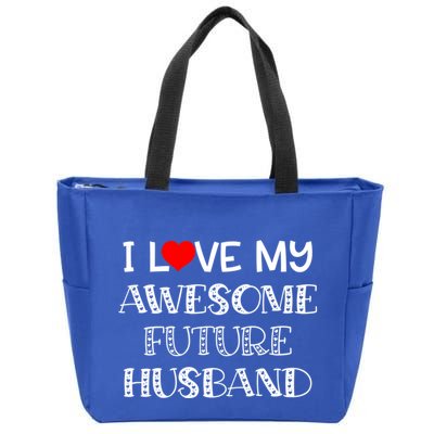 I Love My Awesome Future Husband Gift Bride Heart Fiance Zip Tote Bag