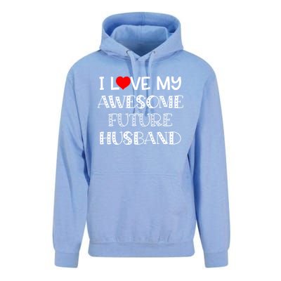 I Love My Awesome Future Husband Gift Bride Heart Fiance Unisex Surf Hoodie