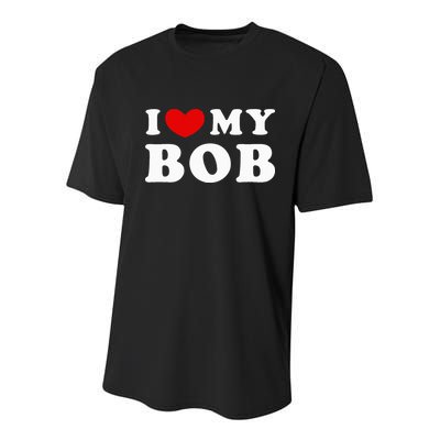 I Love My Bob I Heart My Bob Youth Performance Sprint T-Shirt