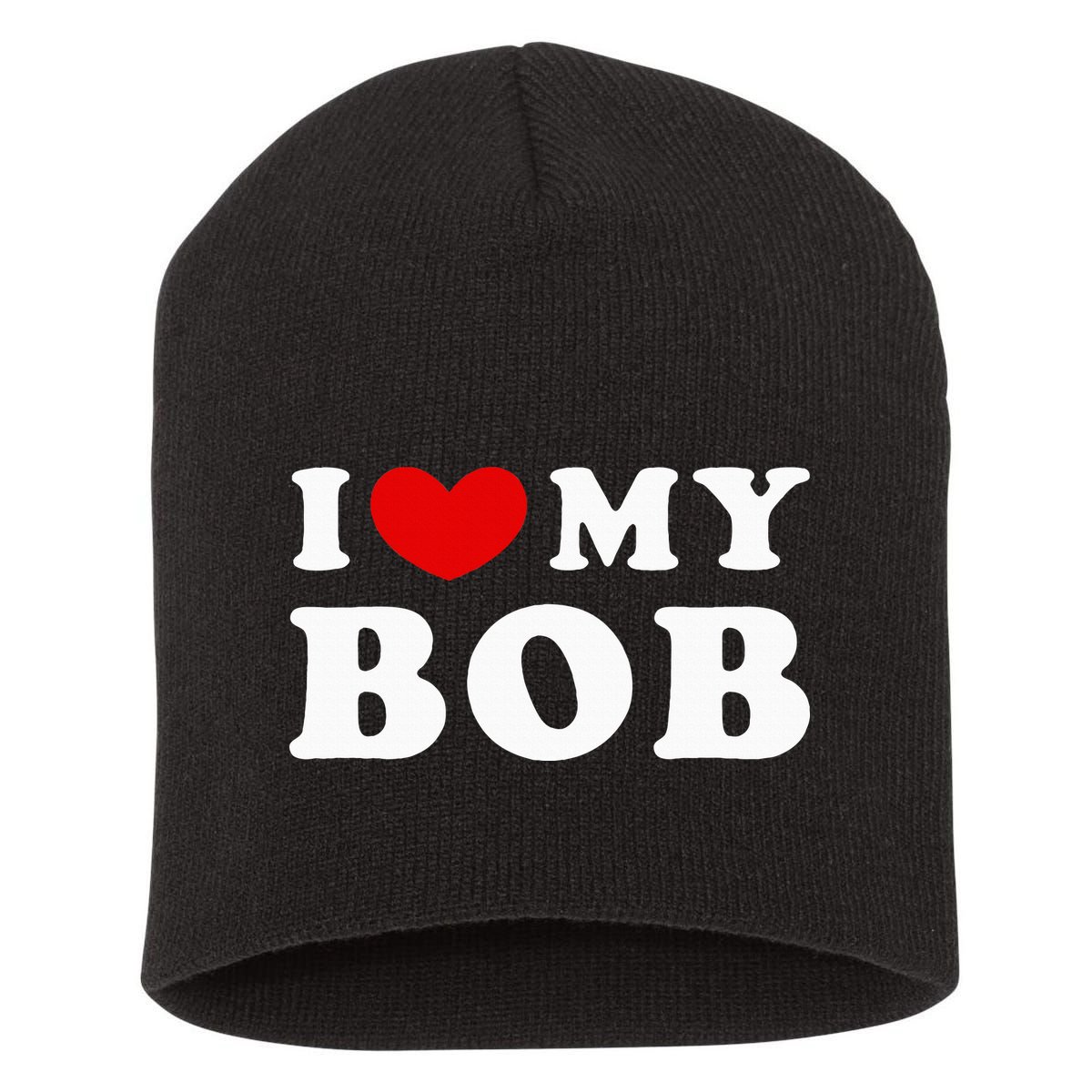 I Love My Bob I Heart My Bob Short Acrylic Beanie