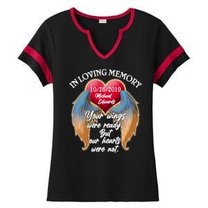 In Loving Memory Personalized Rip Customized Family Custom Ladies Halftime Notch Neck Tee