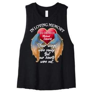 In Loving Memory Personalized Rip Customized Family Custom Women's Racerback Cropped Tank