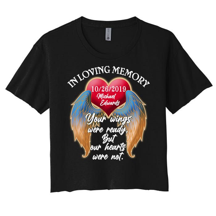 In Loving Memory Personalized Rip Customized Family Custom Women's Crop Top Tee