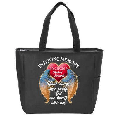 In Loving Memory Personalized Rip Customized Family Custom Zip Tote Bag