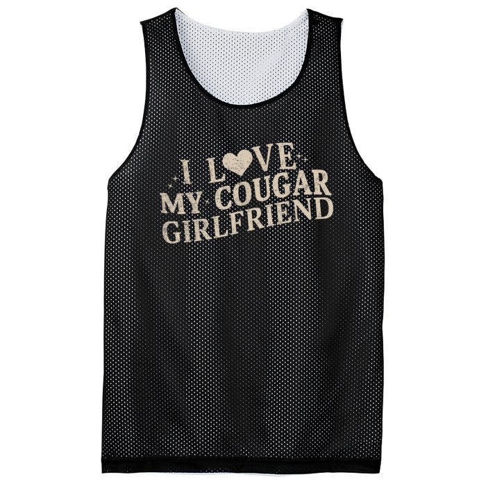 I Love My Cougar Girlfriend Funny And Bold Design Mesh Reversible Basketball Jersey Tank