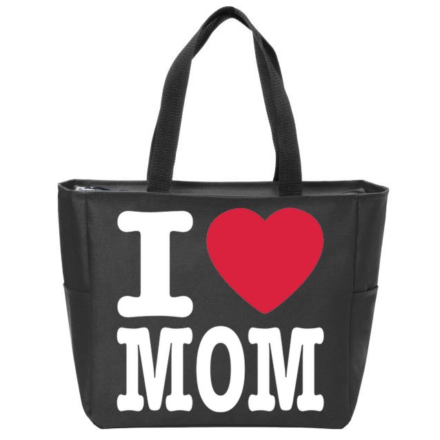 I Love Mom Gift Zip Tote Bag