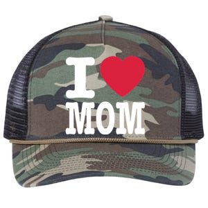 I Love Mom Gift Retro Rope Trucker Hat Cap