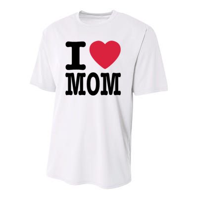 I Love Mom Gift Youth Performance Sprint T-Shirt