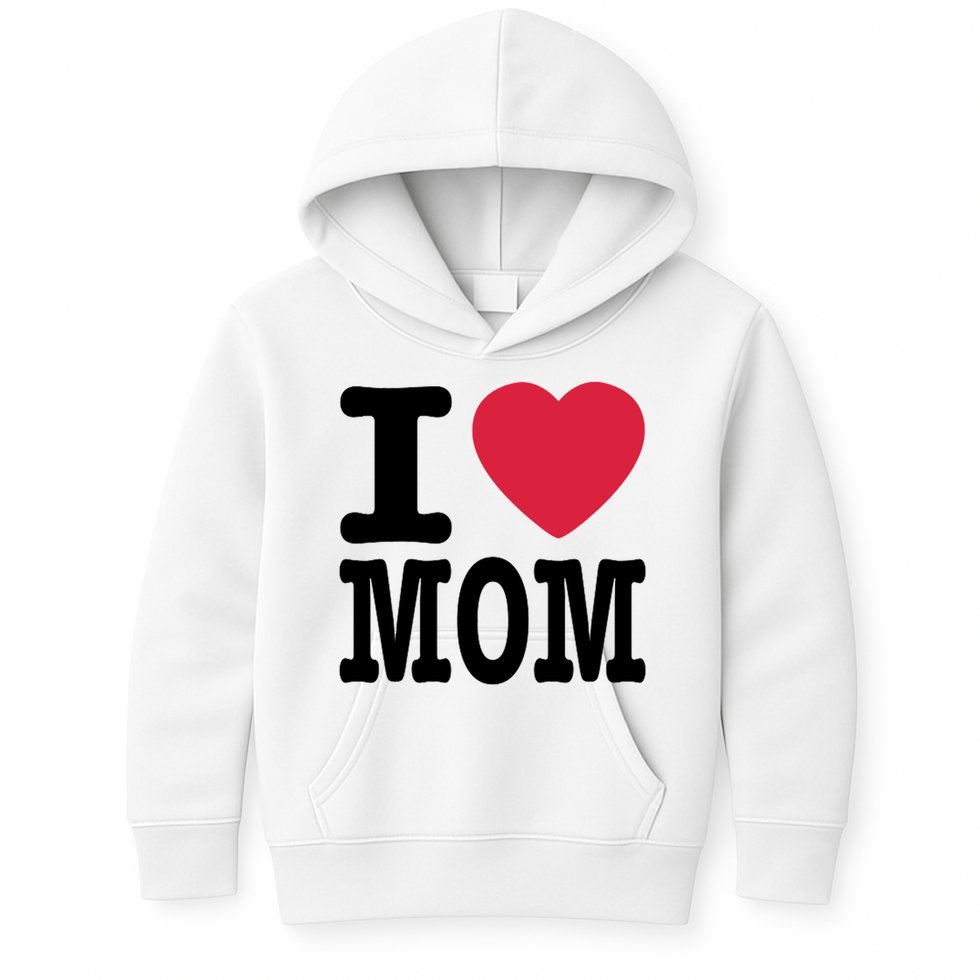 I Love Mom Gift Kids Hoodie
