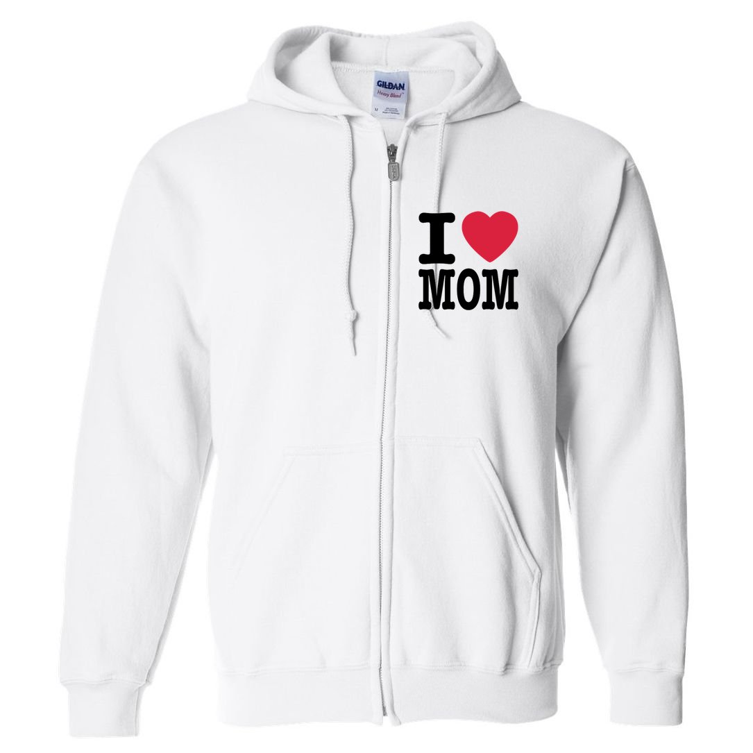 I Love Mom Gift Full Zip Hoodie
