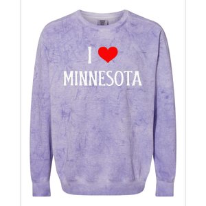 I Love Minnesota Holiday Travel Souvenir Colorblast Crewneck Sweatshirt