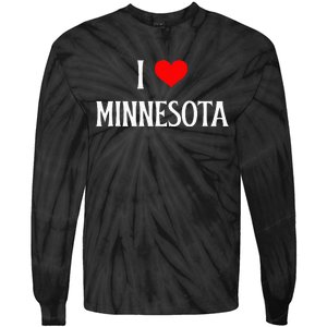 I Love Minnesota Holiday Travel Souvenir Tie-Dye Long Sleeve Shirt