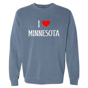 I Love Minnesota Holiday Travel Souvenir Garment-Dyed Sweatshirt