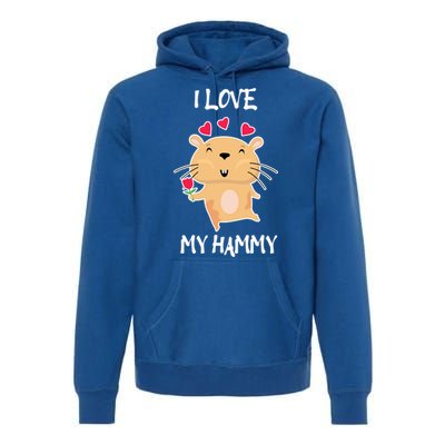 I Love My Hammy Heart Cage Rodent Hamster Small Pet Hamster Gift Premium Hoodie