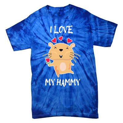 I Love My Hammy Heart Cage Rodent Hamster Small Pet Hamster Gift Tie-Dye T-Shirt