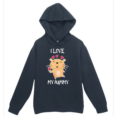 I Love My Hammy Heart Cage Rodent Hamster Small Pet Hamster Gift Urban Pullover Hoodie