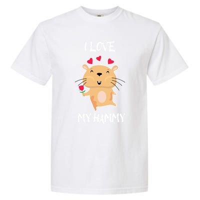 I Love My Hammy Heart Cage Rodent Hamster Small Pet Hamster Gift Garment-Dyed Heavyweight T-Shirt