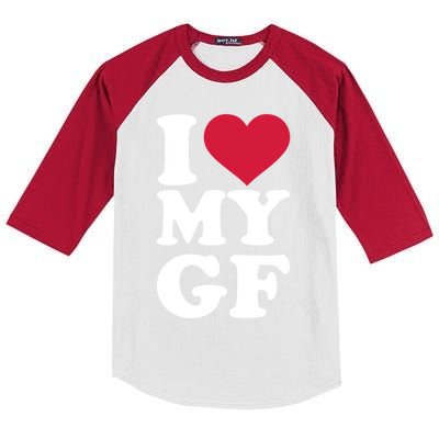 I Love My Gf Friend Gift Kids Colorblock Raglan Jersey