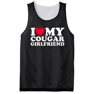 I Love My Cougar Girlfriend GF I Heart My Cougar Girlfriend Mesh Reversible Basketball Jersey Tank