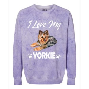 I Love My Yorkie For Yorkie Lovers Cute Dog Gift Colorblast Crewneck Sweatshirt