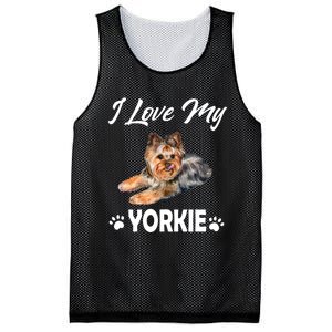 I Love My Yorkie For Yorkie Lovers Cute Dog Gift Mesh Reversible Basketball Jersey Tank