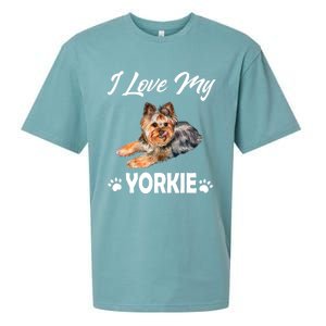 I Love My Yorkie For Yorkie Lovers Cute Dog Gift Sueded Cloud Jersey T-Shirt