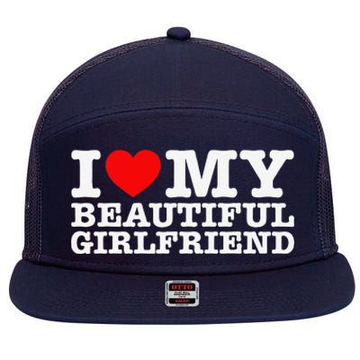 I Love My Beautiful Friend Gf 7 Panel Mesh Trucker Snapback Hat