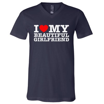 I Love My Beautiful Friend Gf V-Neck T-Shirt