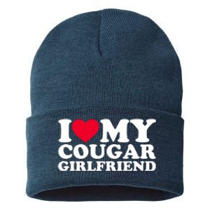 I Love My Cougar Girlfriend GF I Heart My Cougar Girlfriend Sustainable Knit Beanie