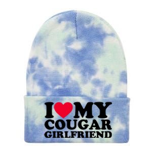 I Love My Cougar Girlfriend GF I Heart My Cougar Girlfriend Tie Dye 12in Knit Beanie