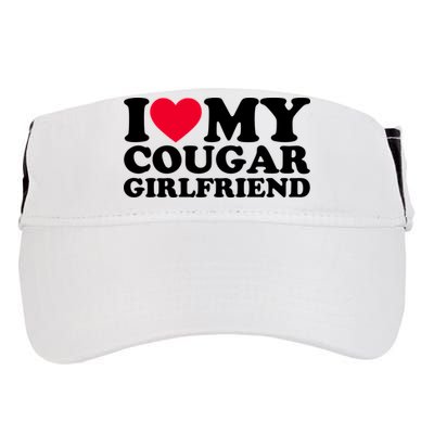 I Love My Cougar Girlfriend GF I Heart My Cougar Girlfriend Adult Drive Performance Visor