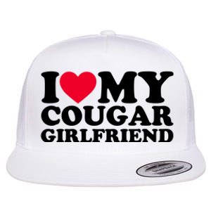 I Love My Cougar Girlfriend GF I Heart My Cougar Girlfriend Flat Bill Trucker Hat